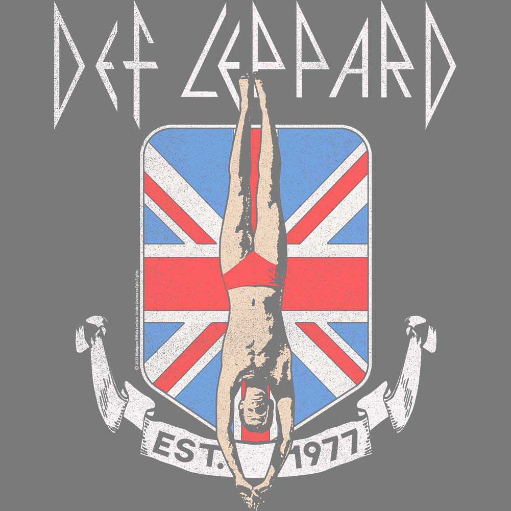 Def Leppard High 'n' Dry Diver Union Jack Graphic T-Shirt - Band Tee