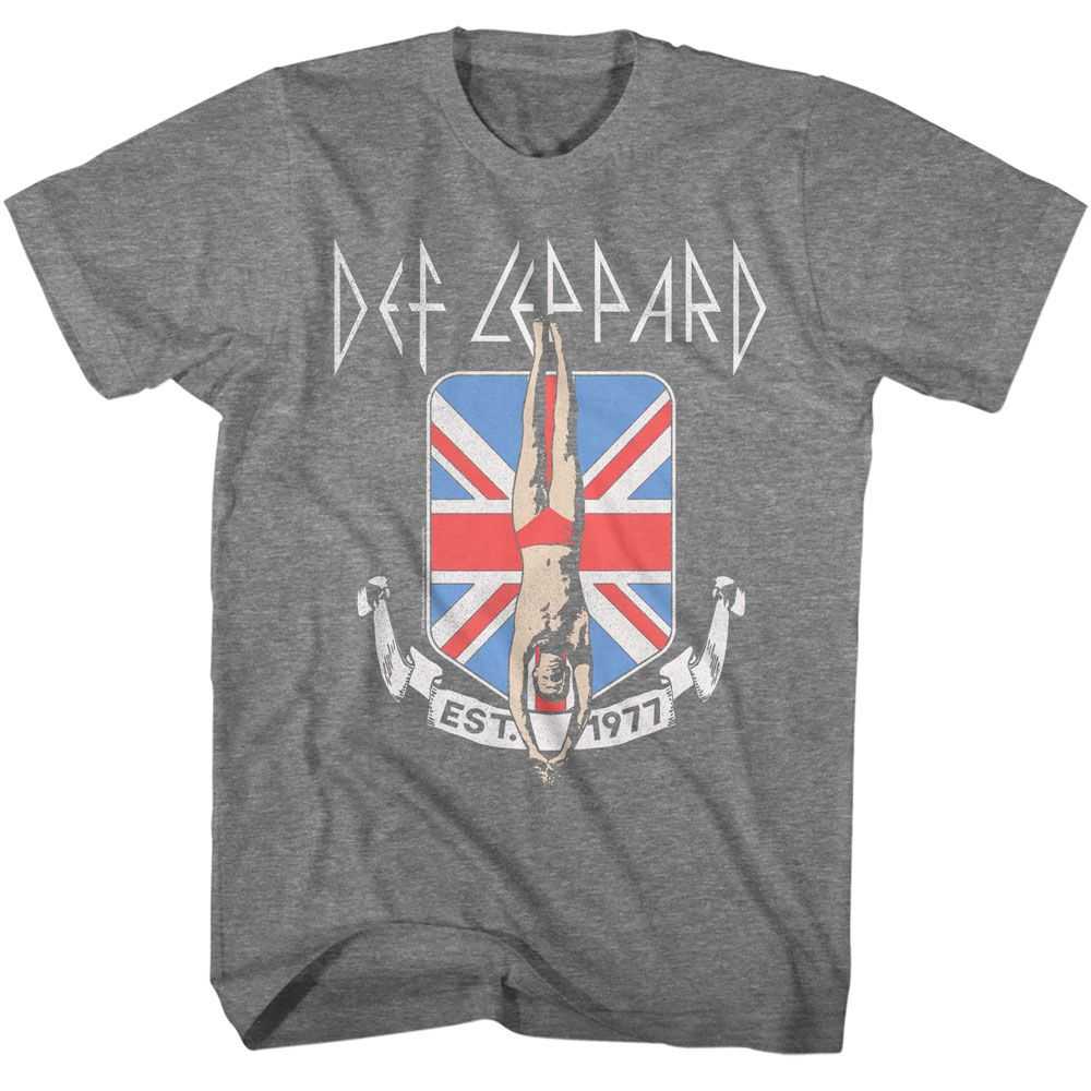 Def Leppard High 'n' Dry Diver Union Jack Graphic T-Shirt - Band Tee