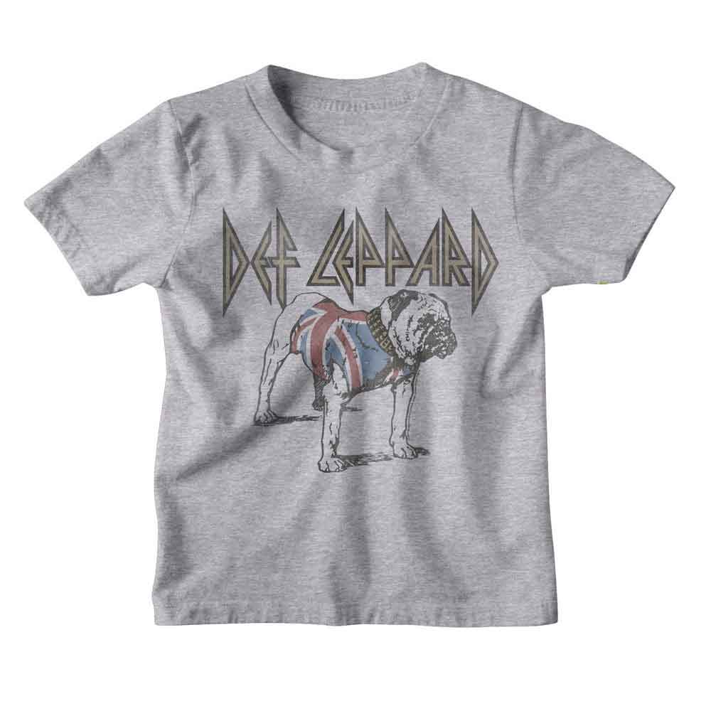 Def Leppard Bulldog Kids Graphic Tee - Retro 80s Heavy Metal Concert Apparel - Youth Music Fan Gift