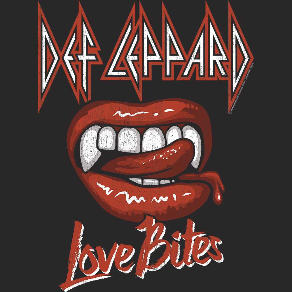 Def Leppard Hysteria Love Is Biting Song Lyric Graphic Concert Tour Rock Tee Unisex Style Fit Men Women