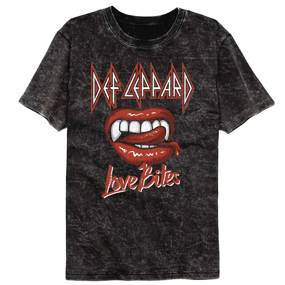 Def Leppard Hysteria Love Is Biting Song Lyric Graphic Concert Tour Rock Tee Unisex Style Fit Men Women