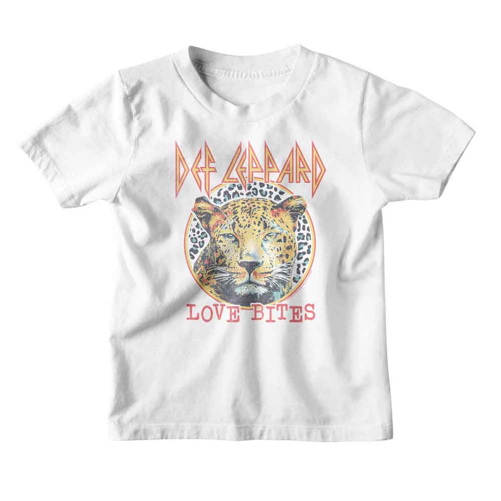 Def Leppard Love Bites Kids Graphic Tee - Retro 80s Heavy Metal Concert Apparel - Youth Music Fan Gift