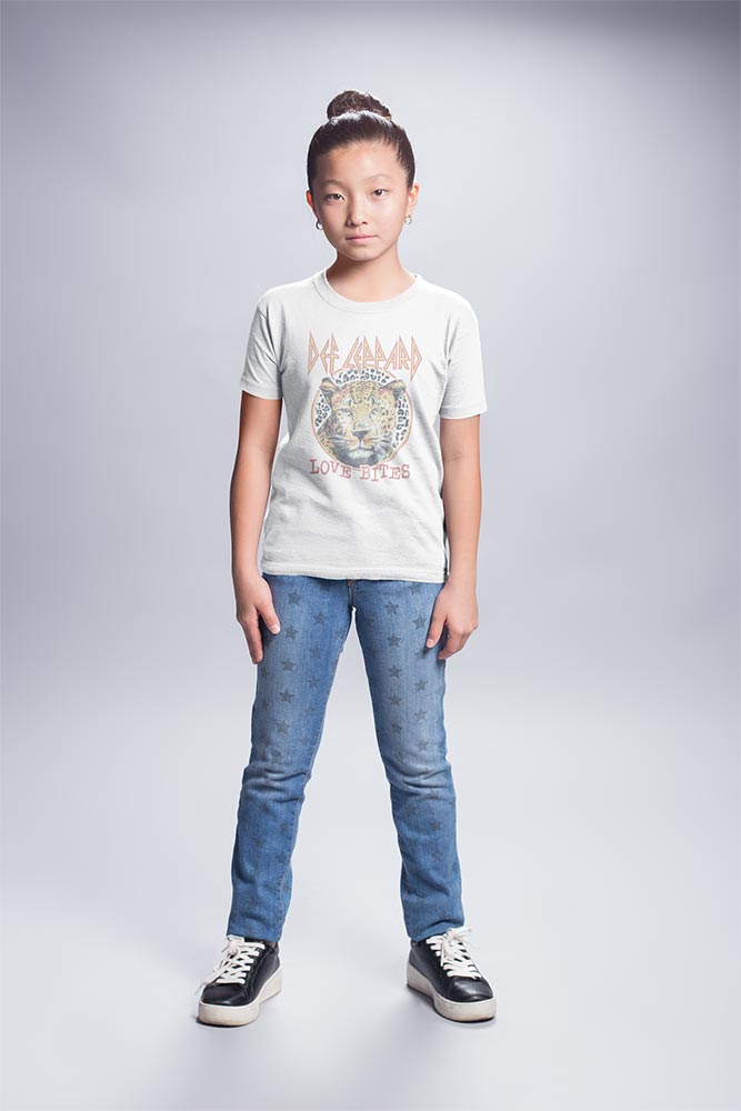 Def Leppard Love Bites Kids Graphic Tee - Retro 80s Heavy Metal Concert Apparel - Youth Music Fan Gift