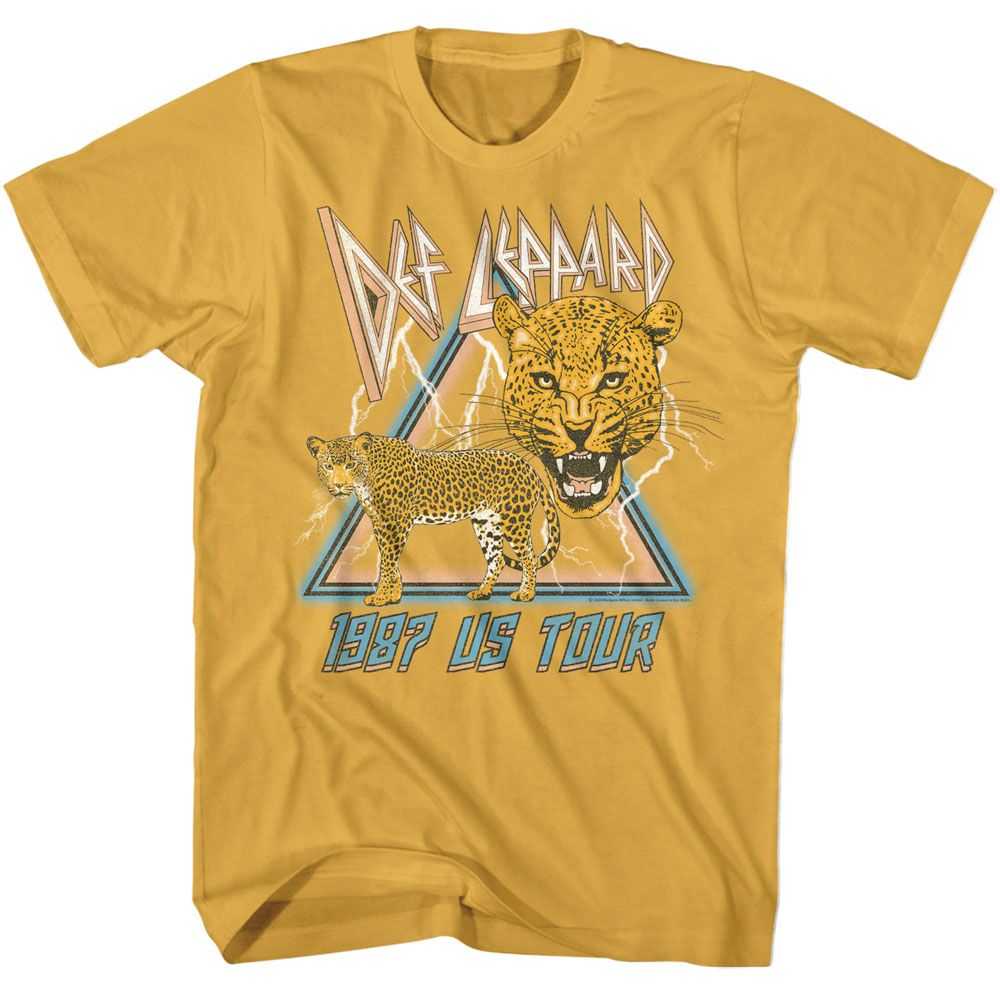 Def Leppard Hysteria 1987 Lightning And Leopards Graphic Concert Band Tee Unisex Apparel For Men Women