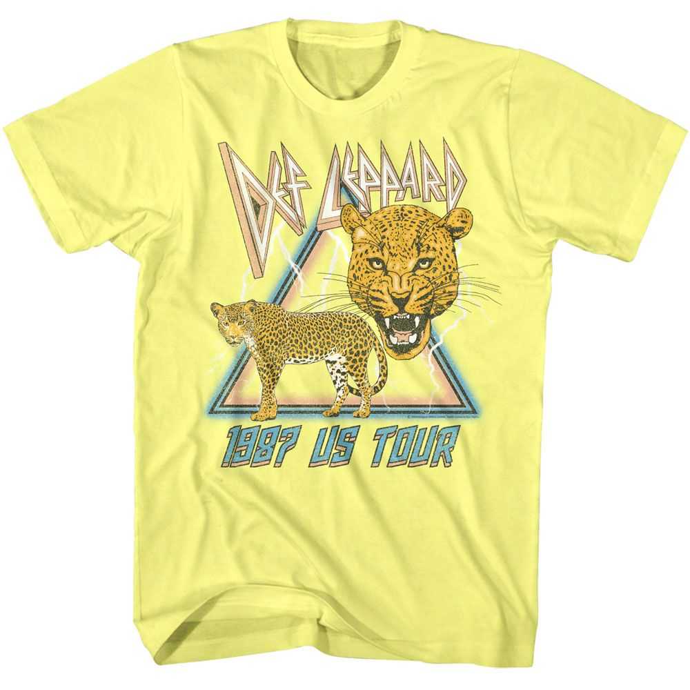 Def Leppard Hysteria 1987 Lightning And Leopards Graphic Band T-Shirt Merch Retro Tee Unisex