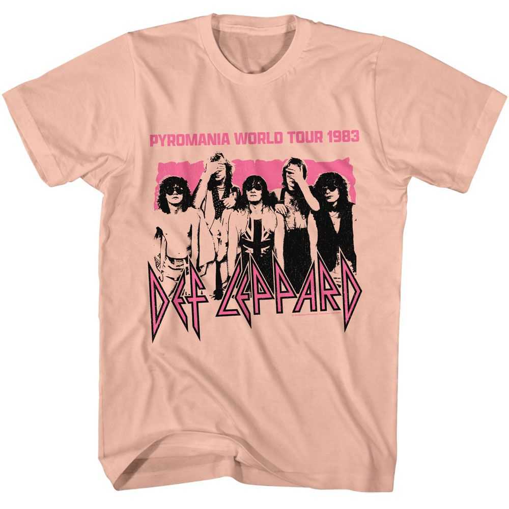 Def Leppard Pyromania World Tour Graphic T-Shirt - Official 1983 Band Tee