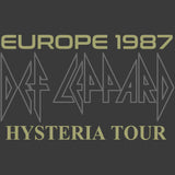 Def Leppard Hysteria Europe Tour 1987 Graphic T-Shirt - Two-Sided Band Tee