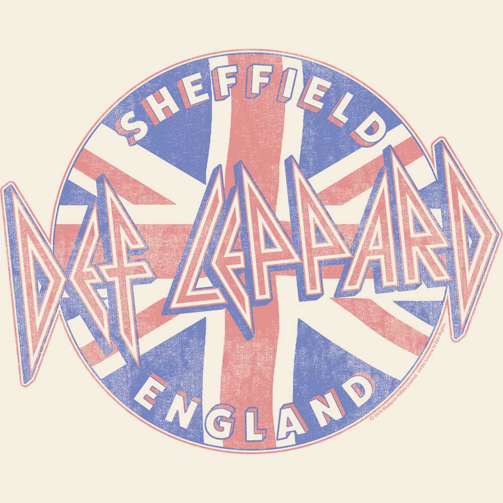 Def Leppard Sheffield England Graphic T-Shirt - Official Hard Rock Band Tee