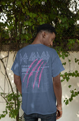 Def Leppard Hysteria 1987 Tour 2-Sided Front Back Graphic Concert Tee Unisex Standard Fit Men Women