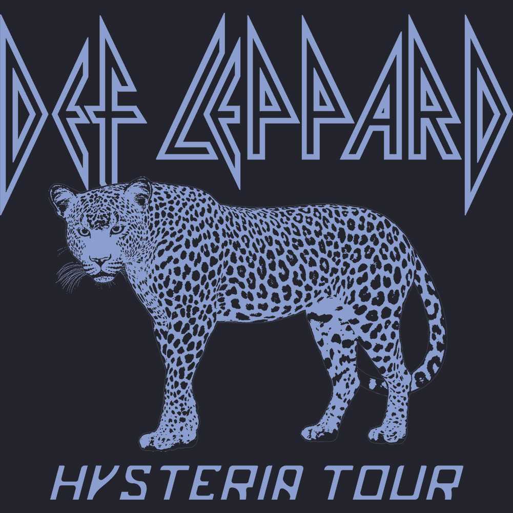 Def Leppard Hysteria 1987 Tour 2-Sided Front Back Graphic Concert Tee Unisex Standard Fit Men Women