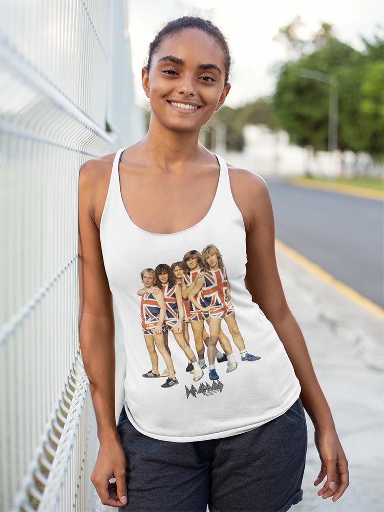 Def Leppard Short Shorts Photo Graphic Woman Tank Top - Official Band Tee
