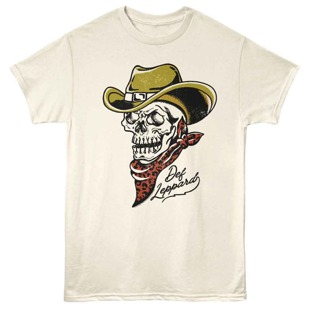Def Leppard Cowboy Skeleton Graphic T-Shirt - Official Hard Rock Band Tee