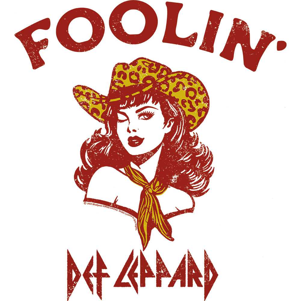 Def Leppard Foolin' Cowgirl Graphic T-Shirt - Official 1983 Band Tee