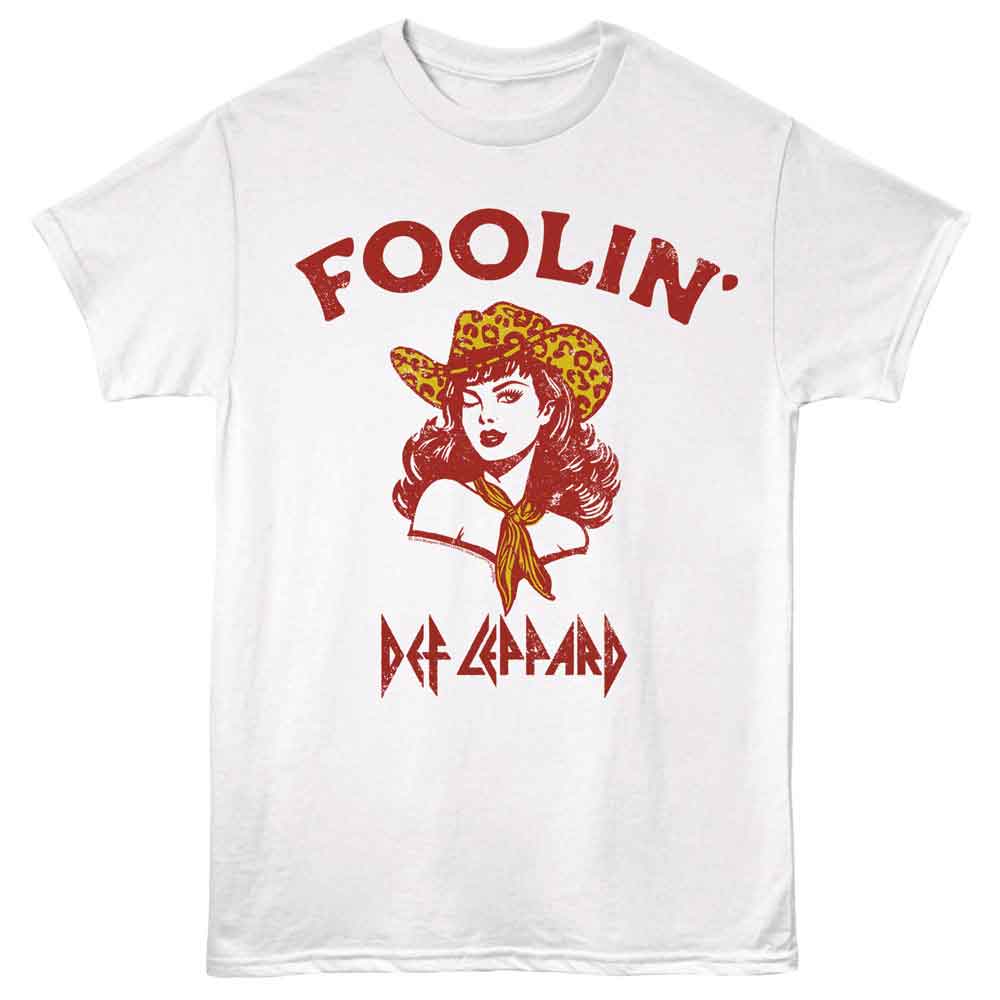 Def Leppard Foolin' Cowgirl Graphic T-Shirt - Official 1983 Band Tee