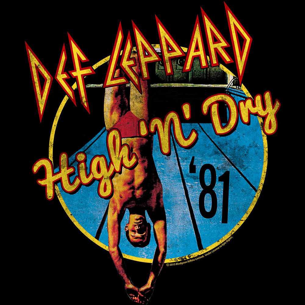 Def Leppard High 'n' Dry Graphic T-Shirt - Official 1981 Album Band Tee