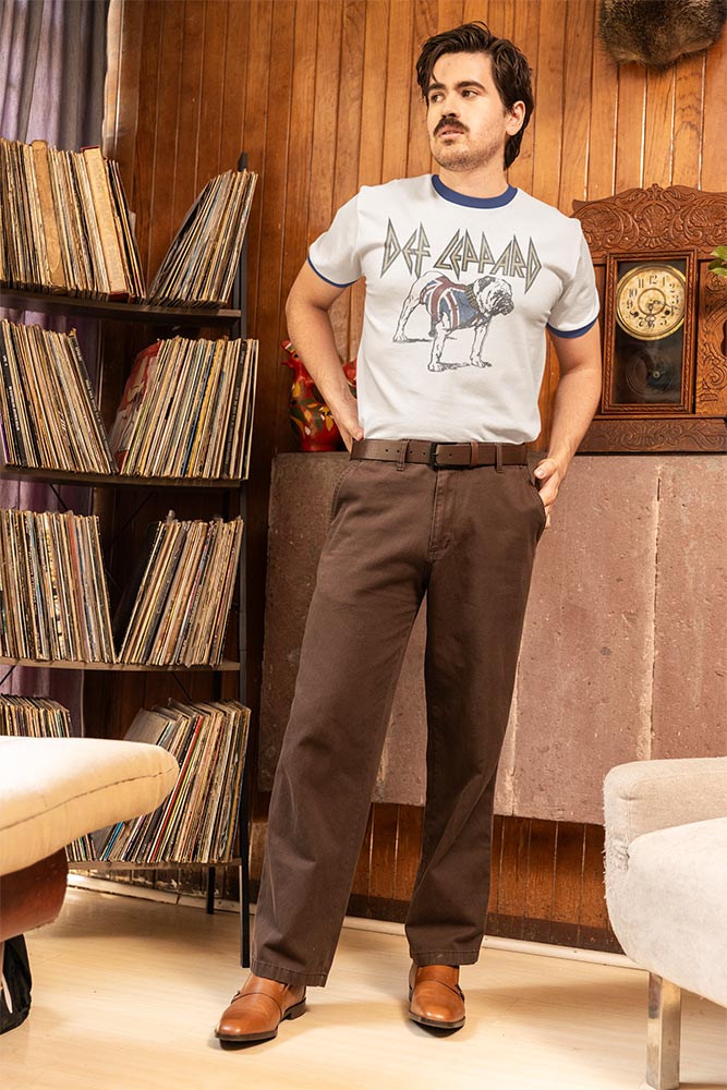 Def Leppard Bulldog Graphic T-Shirt - Official Classic Rock Band Tee - Vintage