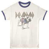 Def Leppard Bulldog Graphic T-Shirt - Official Classic Rock Band Tee - Vintage
