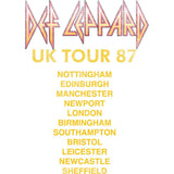Def Leppard 1987 UK Tour Graphic T-Shirt - Official Two-Sided Hysteria Band Tee