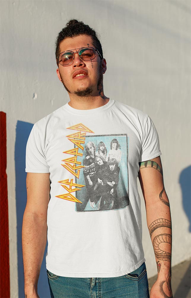 Def Leppard 1987 UK Tour Graphic T-Shirt - Official Two-Sided Hysteria Band Tee
