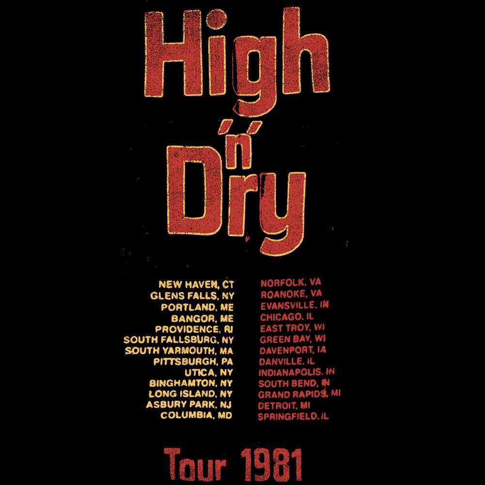 Def Leppard High 'n' Dry 1981 Graphic T-Shirt - Official Two-Sided Band Tee