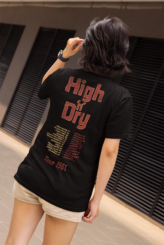 Def Leppard High 'n' Dry 1981 Graphic T-Shirt - Official Two-Sided Band Tee