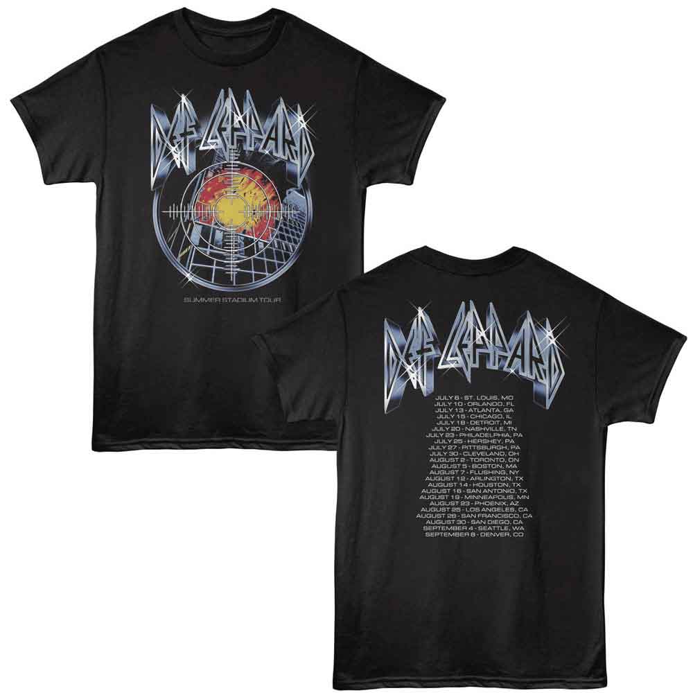 Def Leppard Summer Stadium Tour Graphic T-Shirt - Official Two-Sided Band Tee