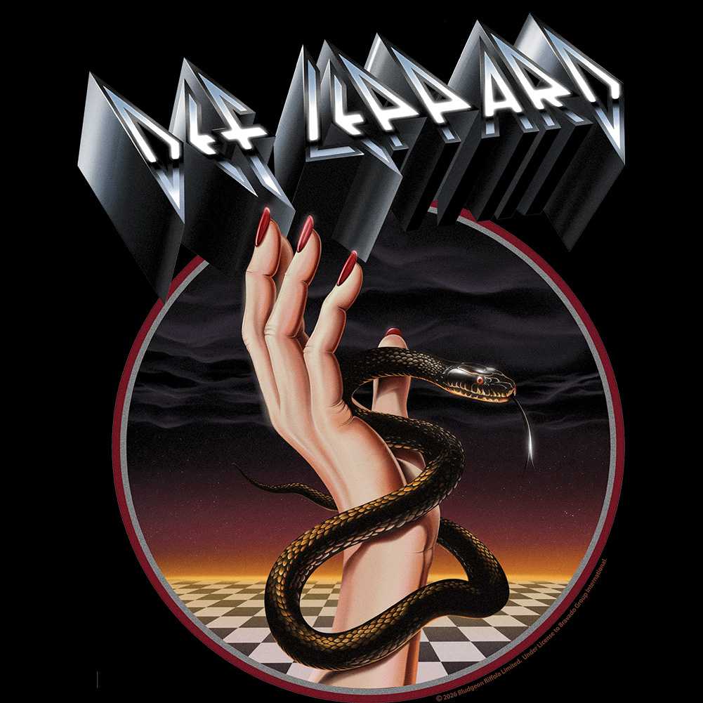Def Leppard SNAKE HOLD Black Adult T-Shirt – Snake Graphic Classic Rock Music Band Tee