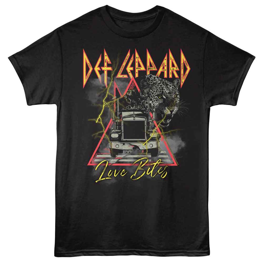 Def Leppard Love Bites Semi-Truck Vintage Band Tee - Unisex 80s Rock Graphic Shirt