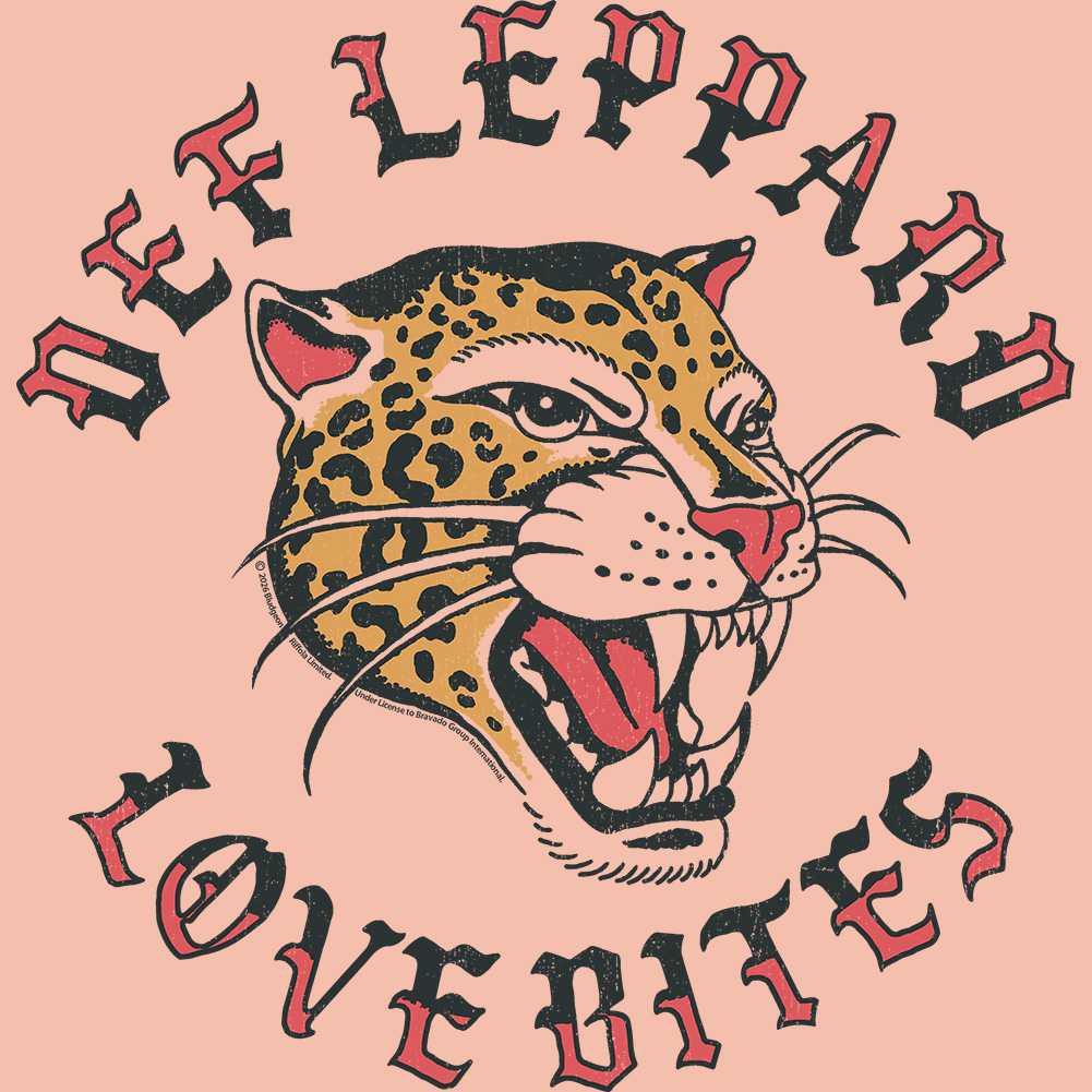 Def Leppard Love Bites Hysteria Graphic T-Shirt - Official 1987 Rock Band Tee