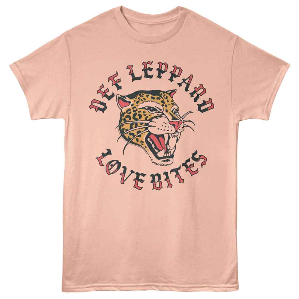 Def Leppard Love Bites Hysteria Graphic T-Shirt - Official 1987 Rock Band Tee
