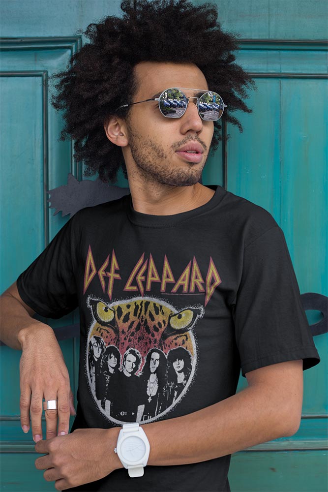 Def Leppard EYES Adult Black T-Shirt – Iconic Rock Music Graphic Shirt, Official Band Merch