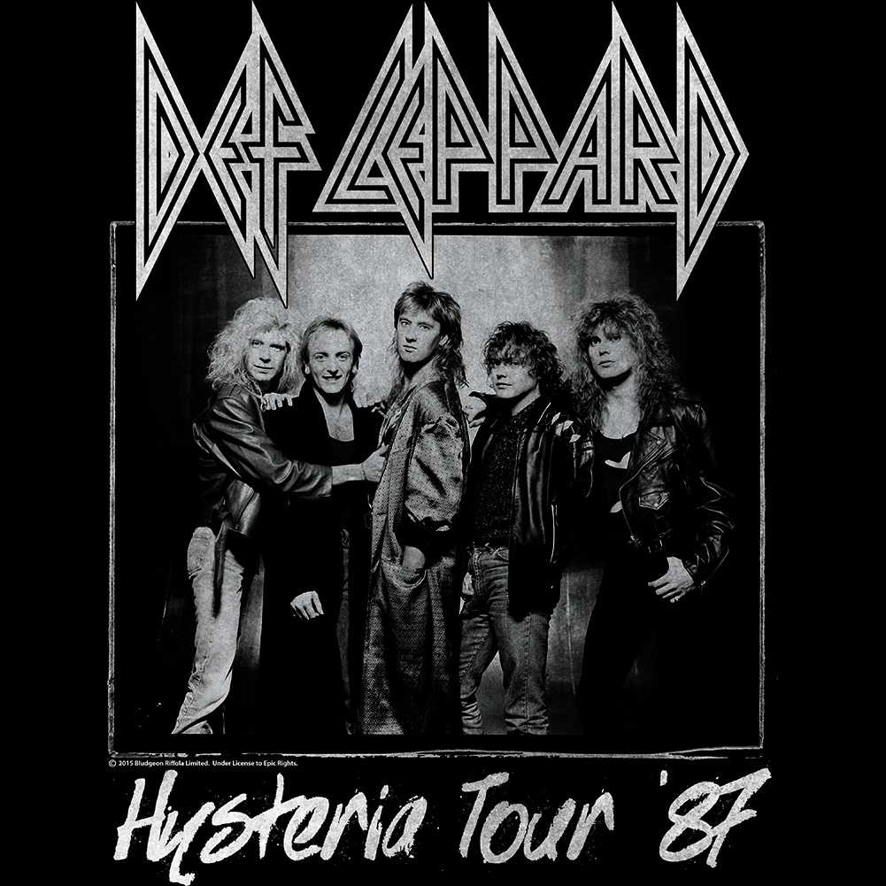 Def Leppard Hysteria Tour Graphic T-Shirt - Official 1987 Concert Band Tee