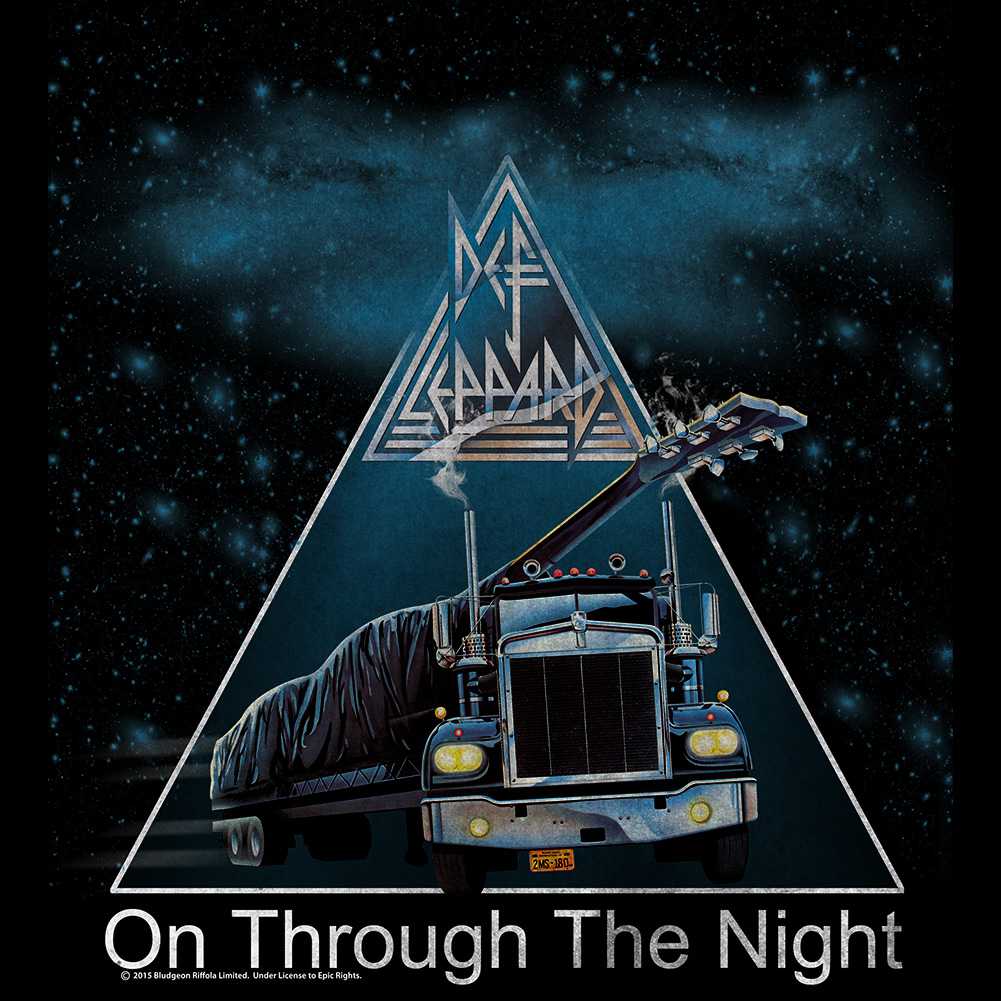 Def Leppard ON THROUGH THE NIGHT Adult Black T-Shirt – Classic Rock Album Tee, Official Band Merch