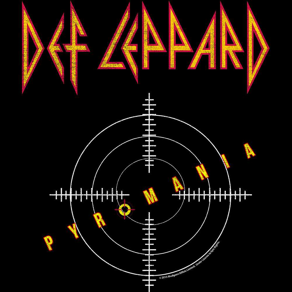 Def Leppard PYROMANIA Adult Black T-Shirt – Classic Rock Album Graphic Tee, Official Band Merchandise