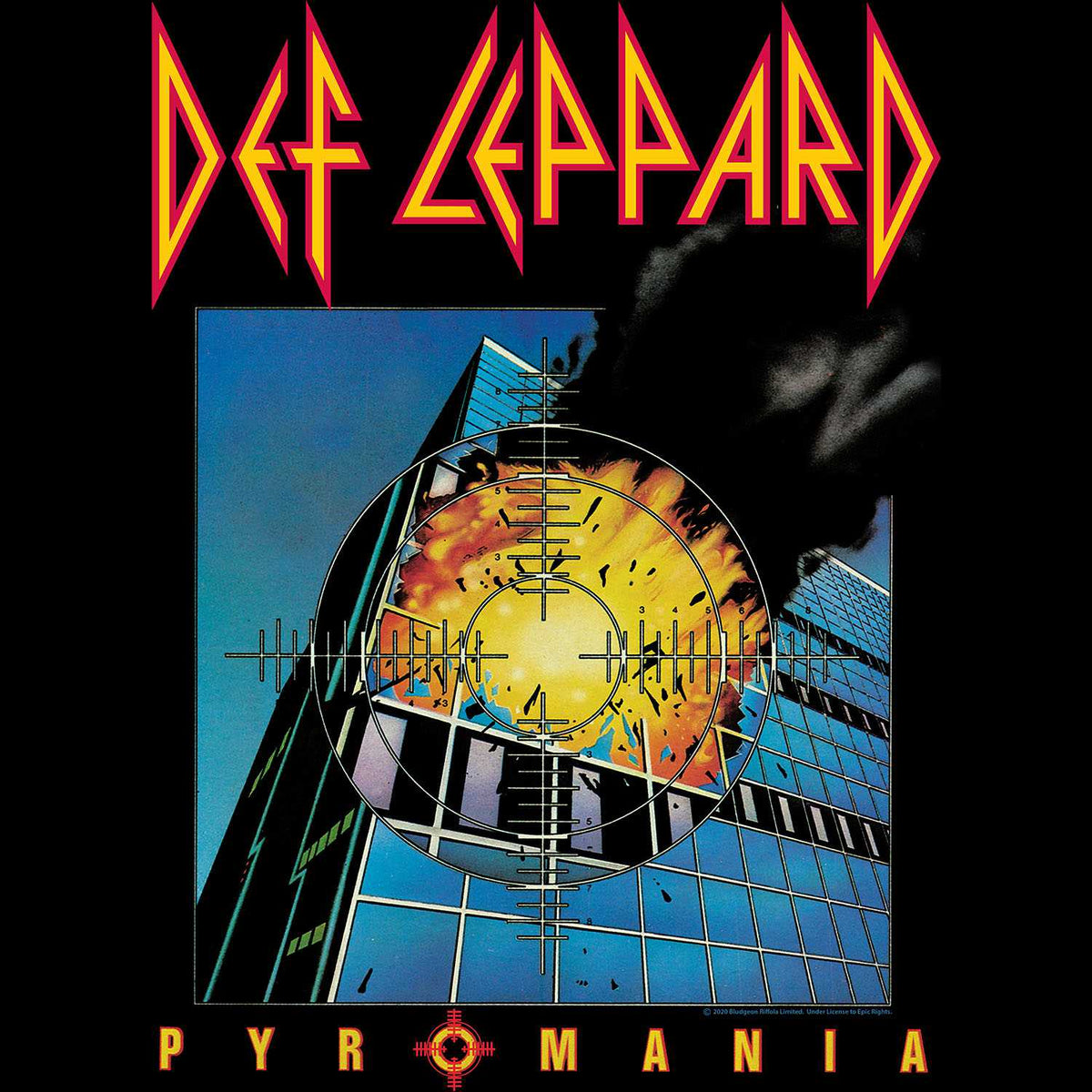 Def Leppard Pyromania Adult T-Shirt, Classic 1983 Hard Rock Album Graphic Tee, Retro 80s Band Music Fan Apparel