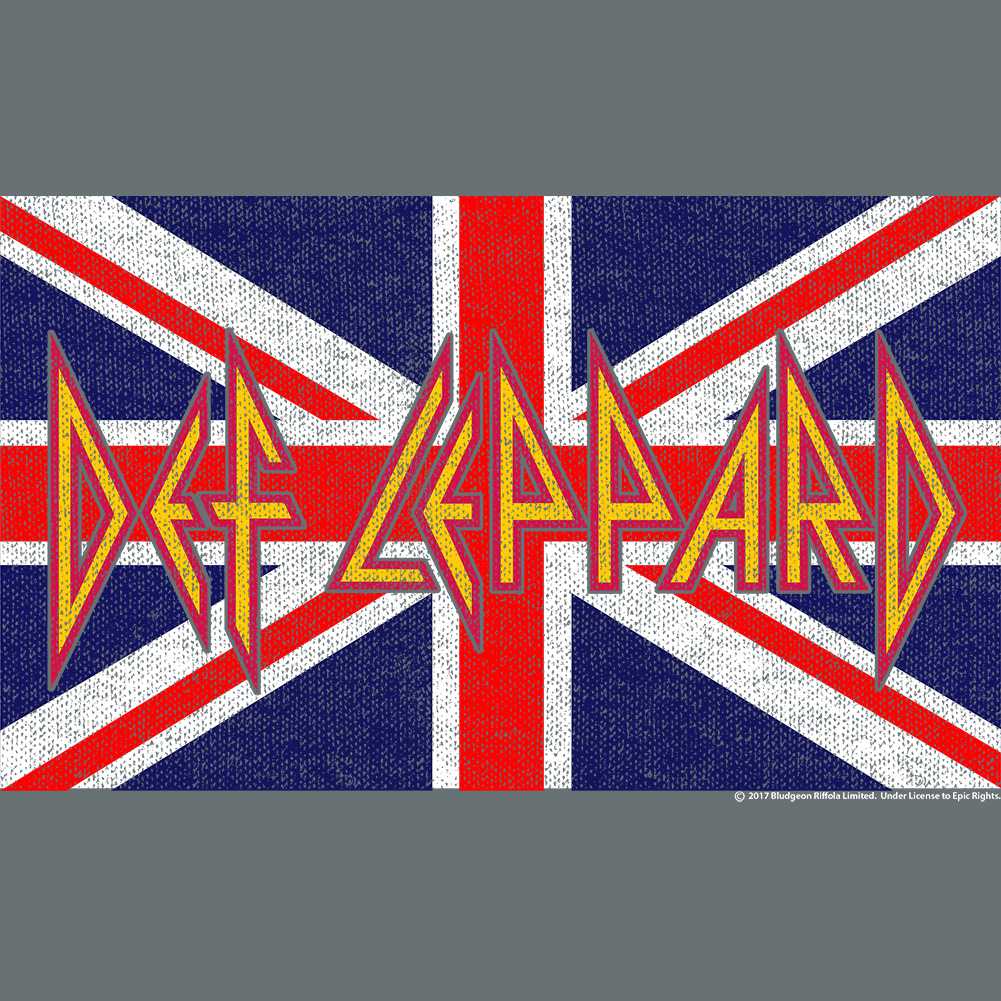 Def Leppard FLAG Graphite Heather Adult T-Shirt – Official Rock Band Flag Graphic Fan Shirt