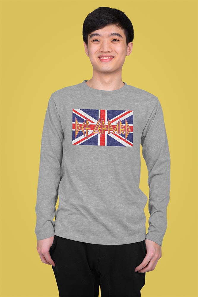 Def Leppard Union Jack Graphic Sweatshirt - Official British Rock Band Tee