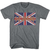 Def Leppard FLAG Graphite Heather Adult T-Shirt – Official Rock Band Flag Graphic Fan Shirt