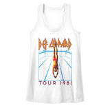 Def Leppard HES SWIMMING White Adult Slim Fit Girl Tank Top – Licensed Rock Music Graphic Tee for Fans