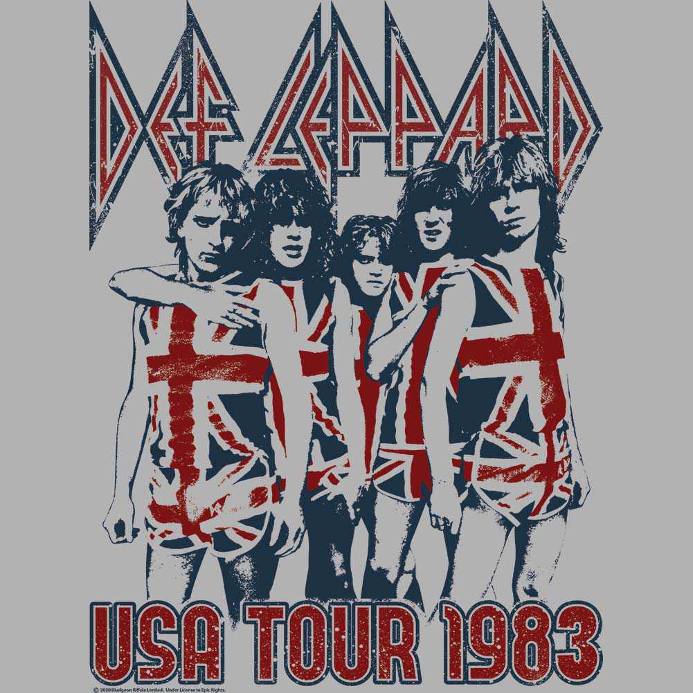 Def Leppard USA Tour 1983 Adult T-Shirt, Vintage Hard Rock Band Graphic Tee, Classic 80s Concert Music Apparel