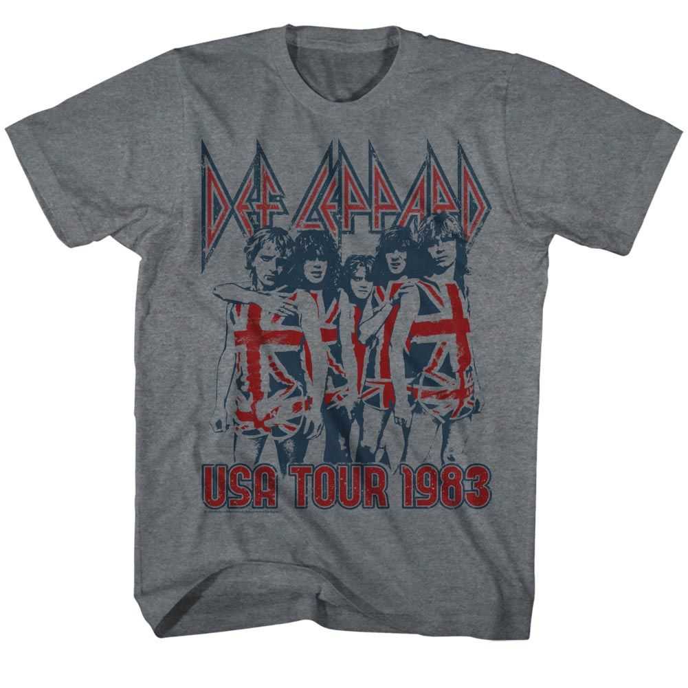 Def Leppard USA Tour 1983 Adult T-Shirt, Vintage Hard Rock Band Graphic Tee, Classic 80s Concert Music Apparel