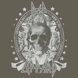 Def Leppard Skull Adult T-Shirt, Classic 80s Hard Rock Band Graphic Tee, Retro Concert Music Fan Apparel