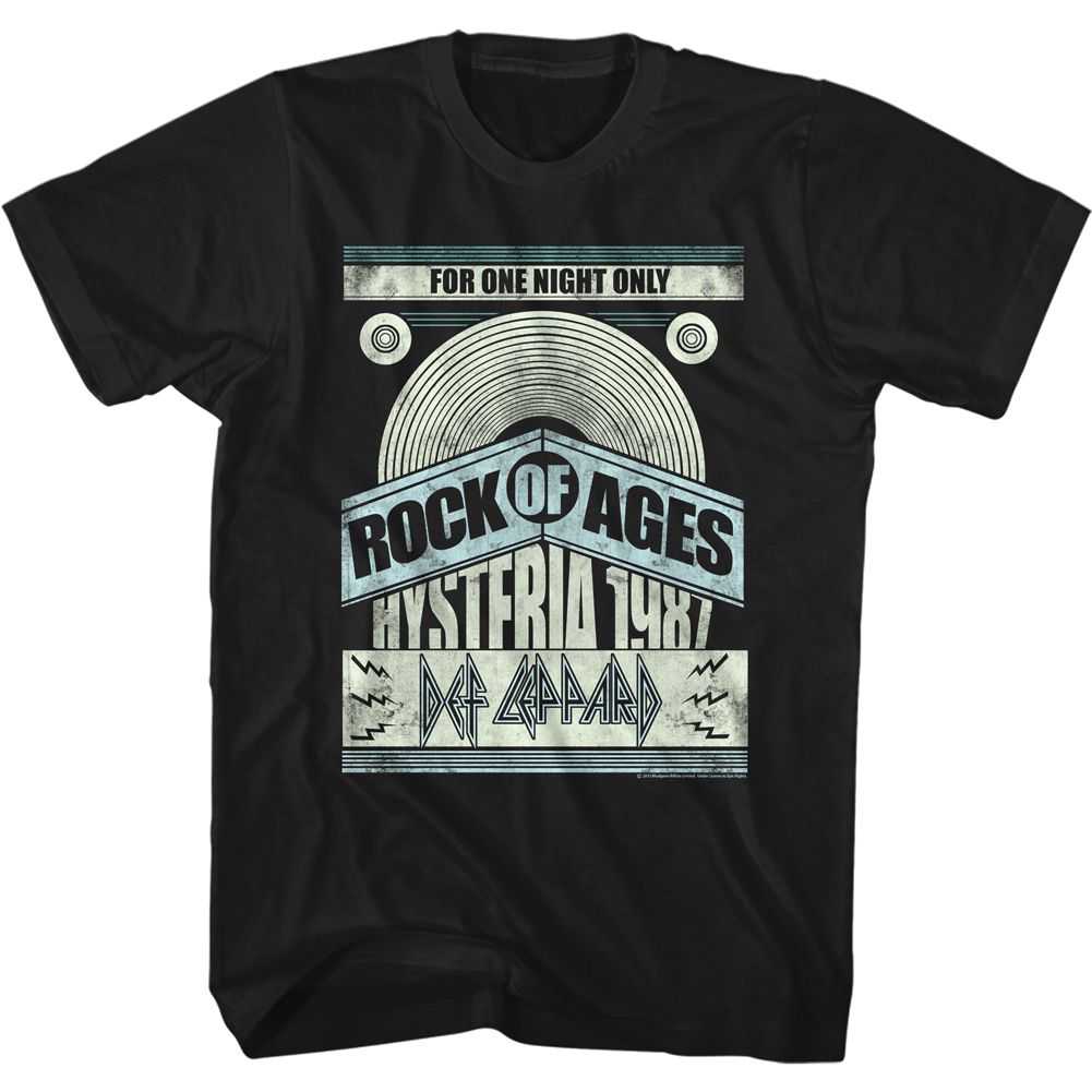Def Leppard FOR ONE NIGHT ONLY Adult Black T-Shirt – Official Music Merchandise & Rock Fan Apparel