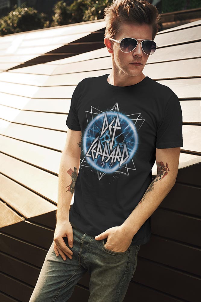 Def Leppard ELECTRIC EYE Adult Black T-Shirt – Licensed Classic Rock Music Graphic Apparel