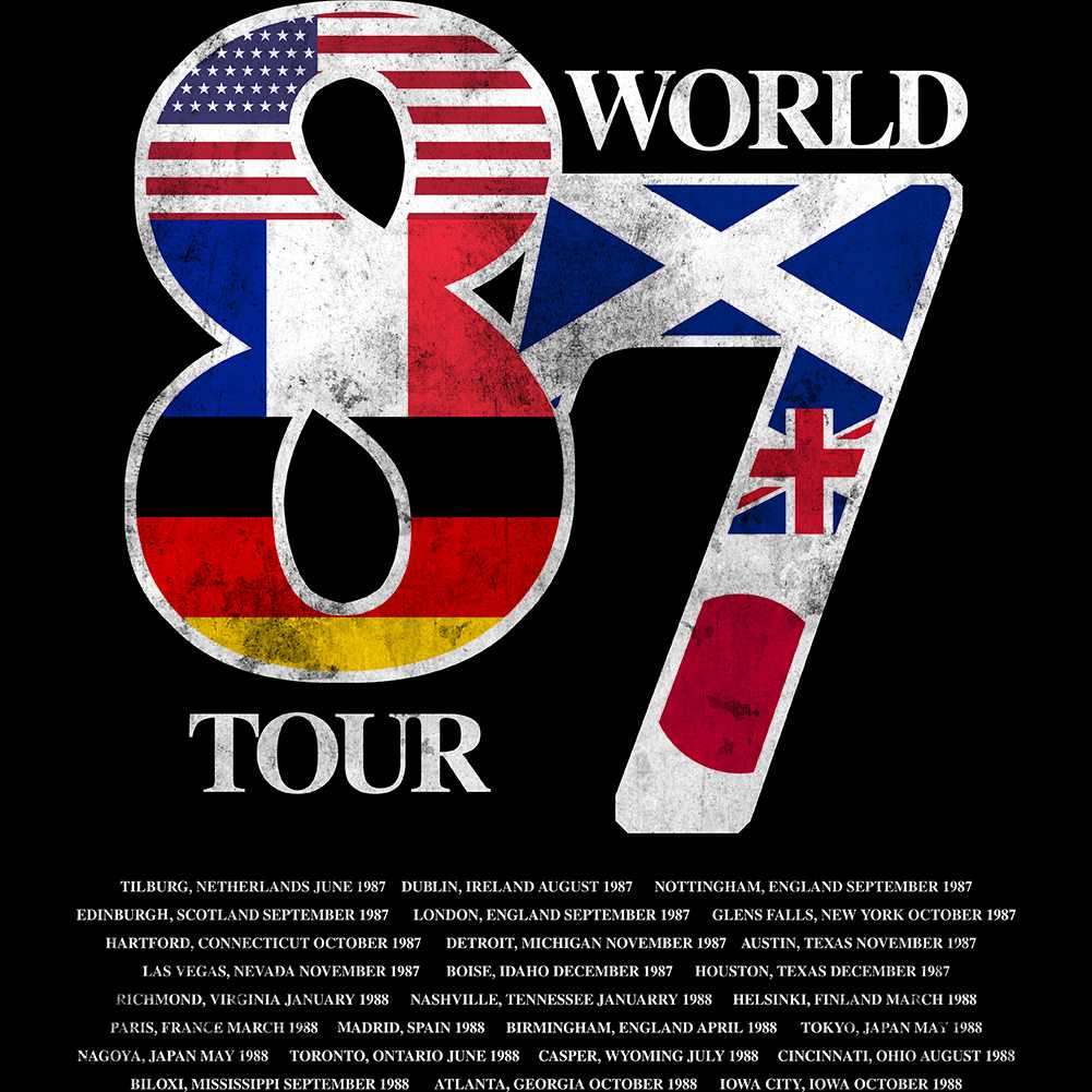 Def Leppard Def World Tour 2-Sided Graphic T-Shirt, 80s Hard Rock Band Tour Tee, Retro Concert Music Fan Apparel