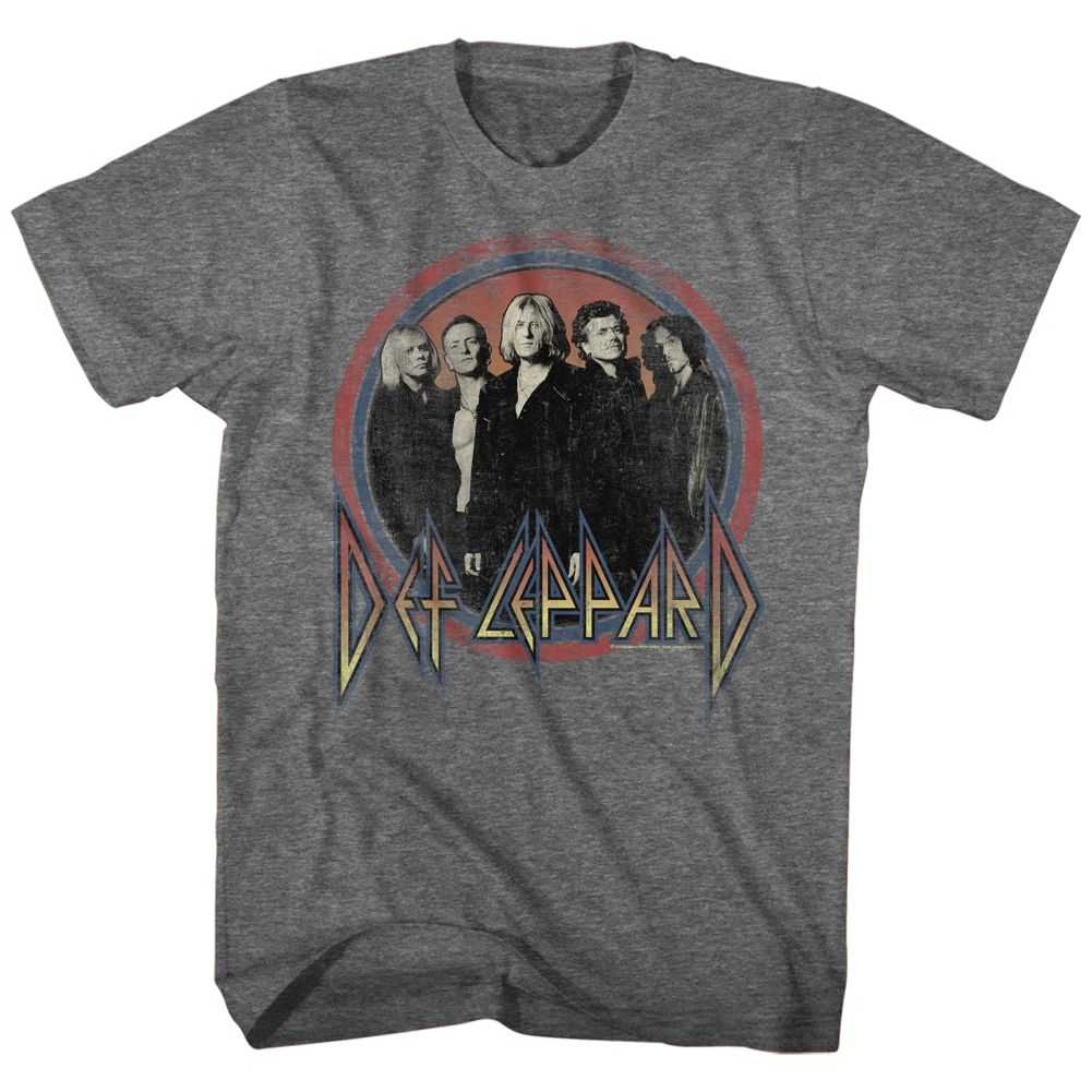 Def Leppard Circles Adult T-Shirt, Classic 80s Hard Rock Band Graphic Tee, Retro Concert Music Fan Apparel
