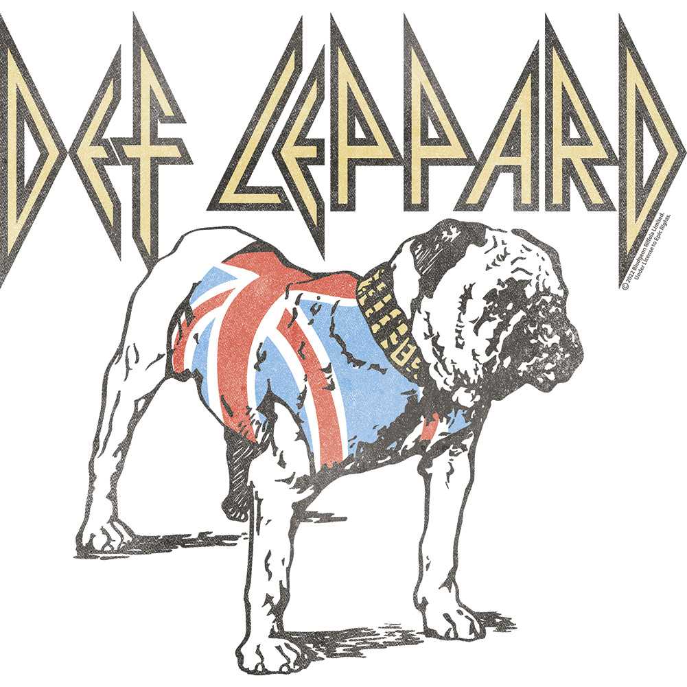 Def Leppard British Bulldog Graphic T-Shirt - Official Hard Rock Band Tee