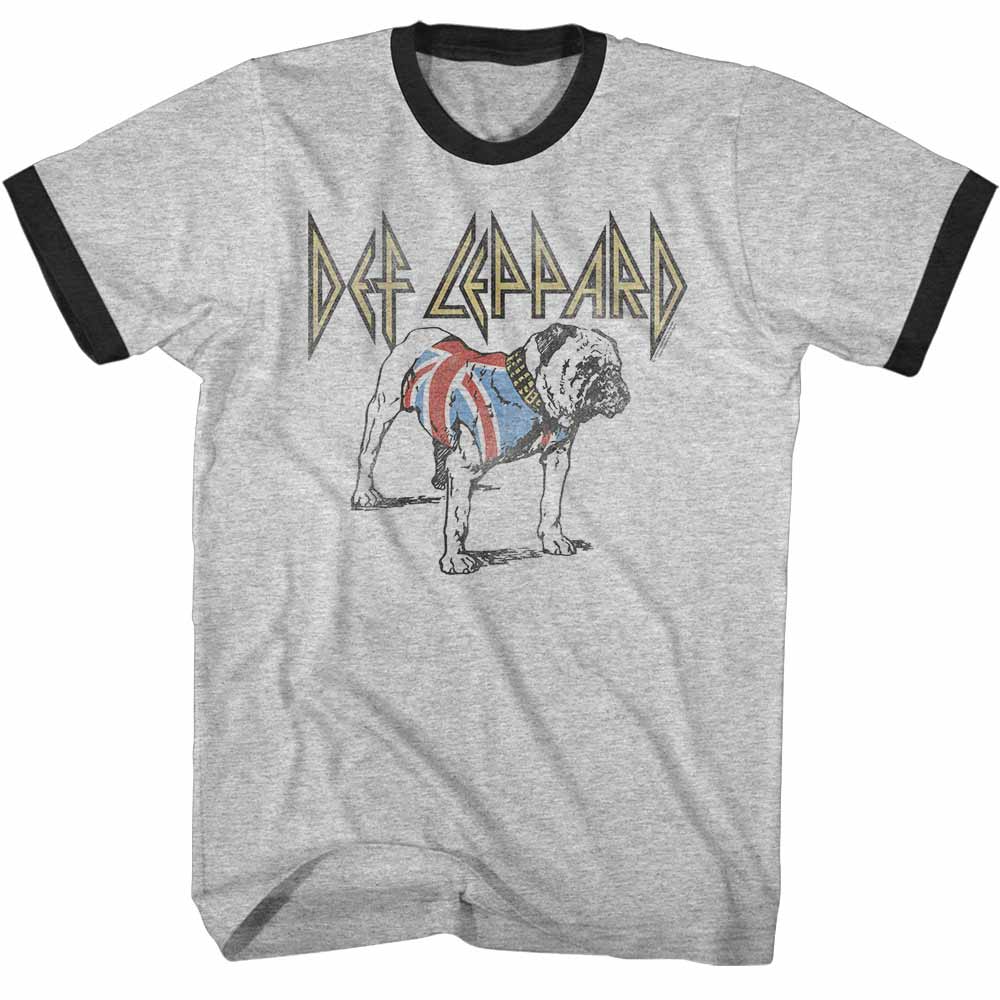 Def Leppard British Bulldog Graphic T-Shirt - Official Classic Rock Band Tee - Vintage