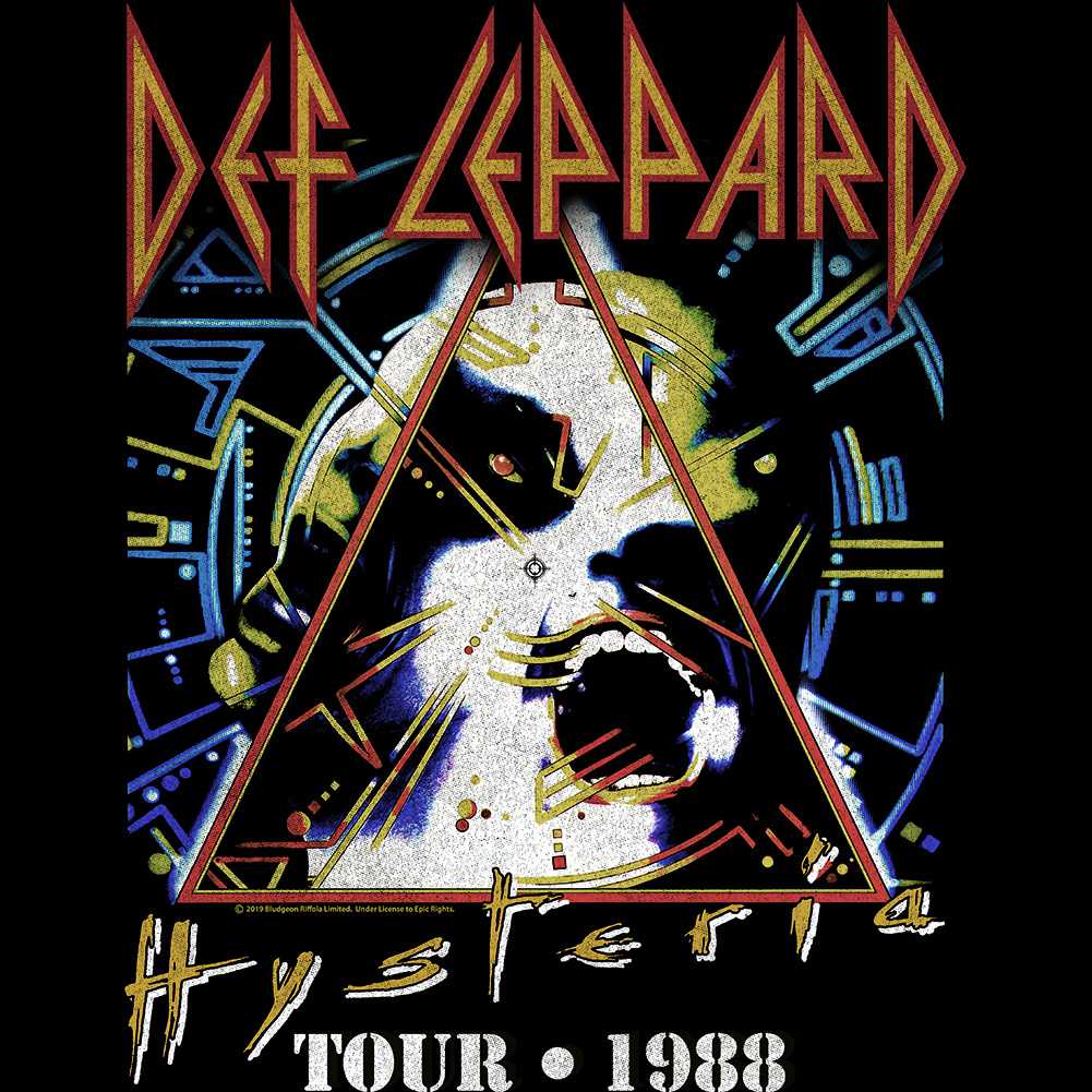 Def Leppard Tour88 Adult T-Shirt, Vintage 1988 Hard Rock Band Graphic Tee, Classic 80s Concert Music Fan Apparel