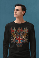 Def Leppard Crest Logo Graphic T-Shirt - Official Hard Rock Band Tee